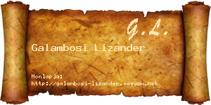 Galambosi Lizander névjegykártya